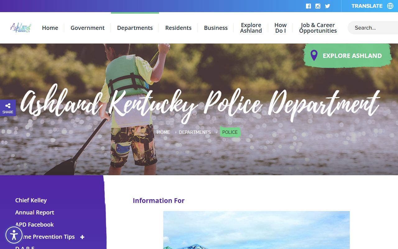 Ashland Police Department information for booking reports