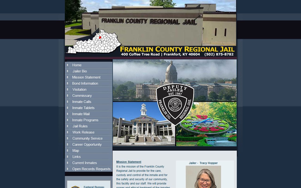 Franklin County Regional Jail serving Frankfort booking reports
