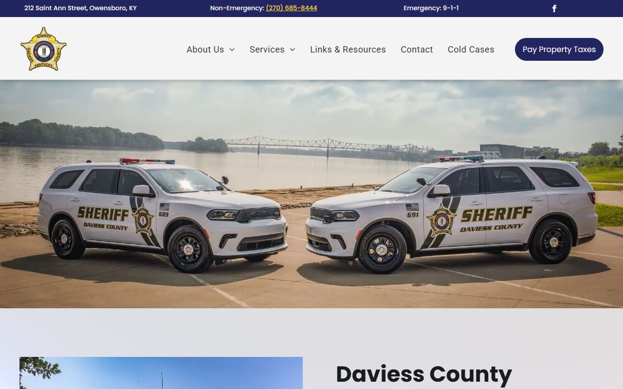 Daviess County Sheriff's Office website for Owensboro booking reports