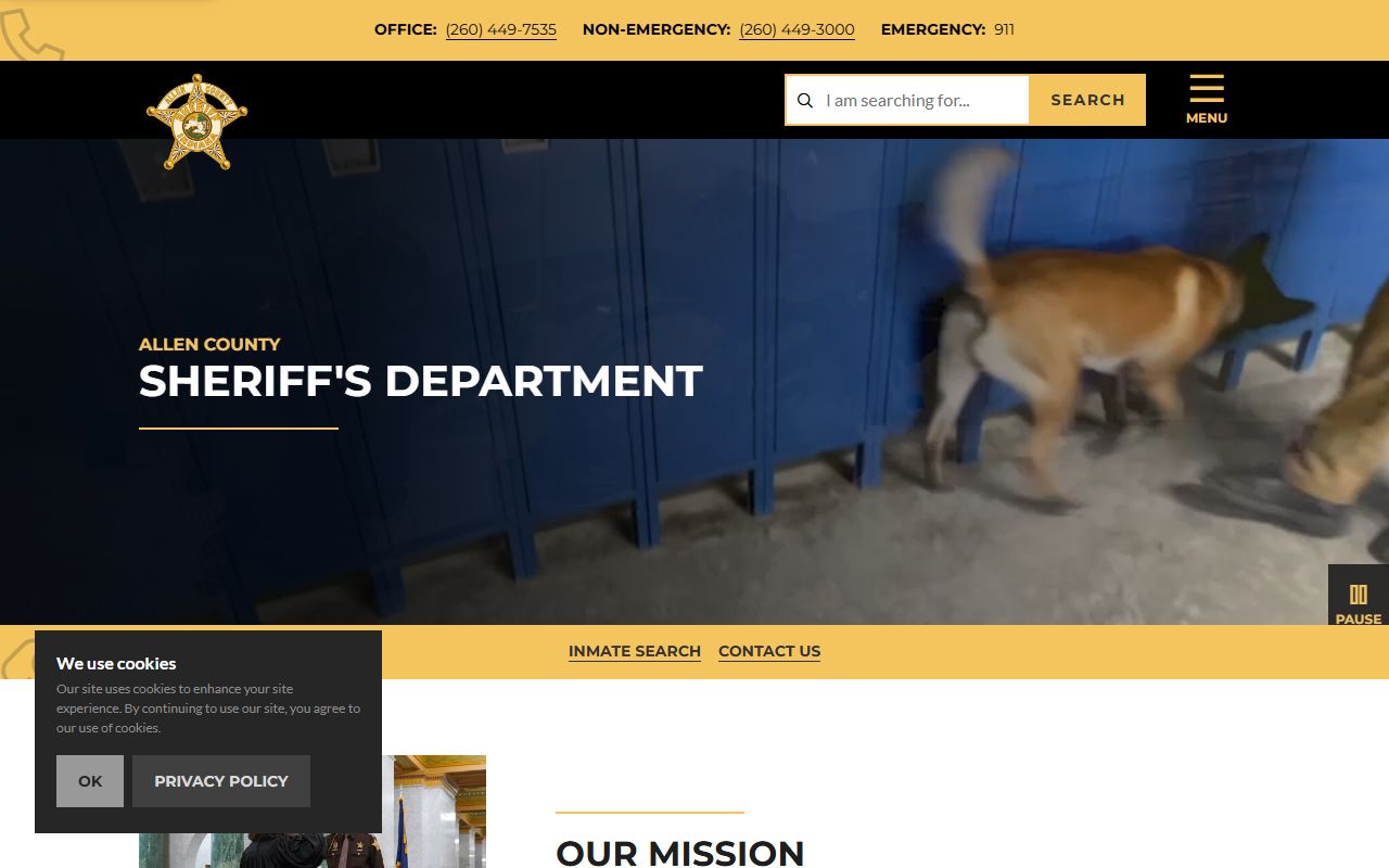 Allen County Sheriff's Office website for booking reports