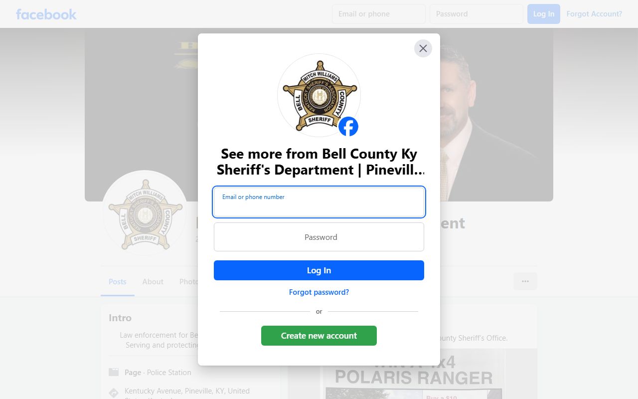 Bell County Sheriff's Office Facebook page