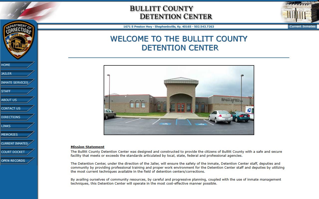 Bullitt County Detention Center facility in Shepherdsville Kentucky