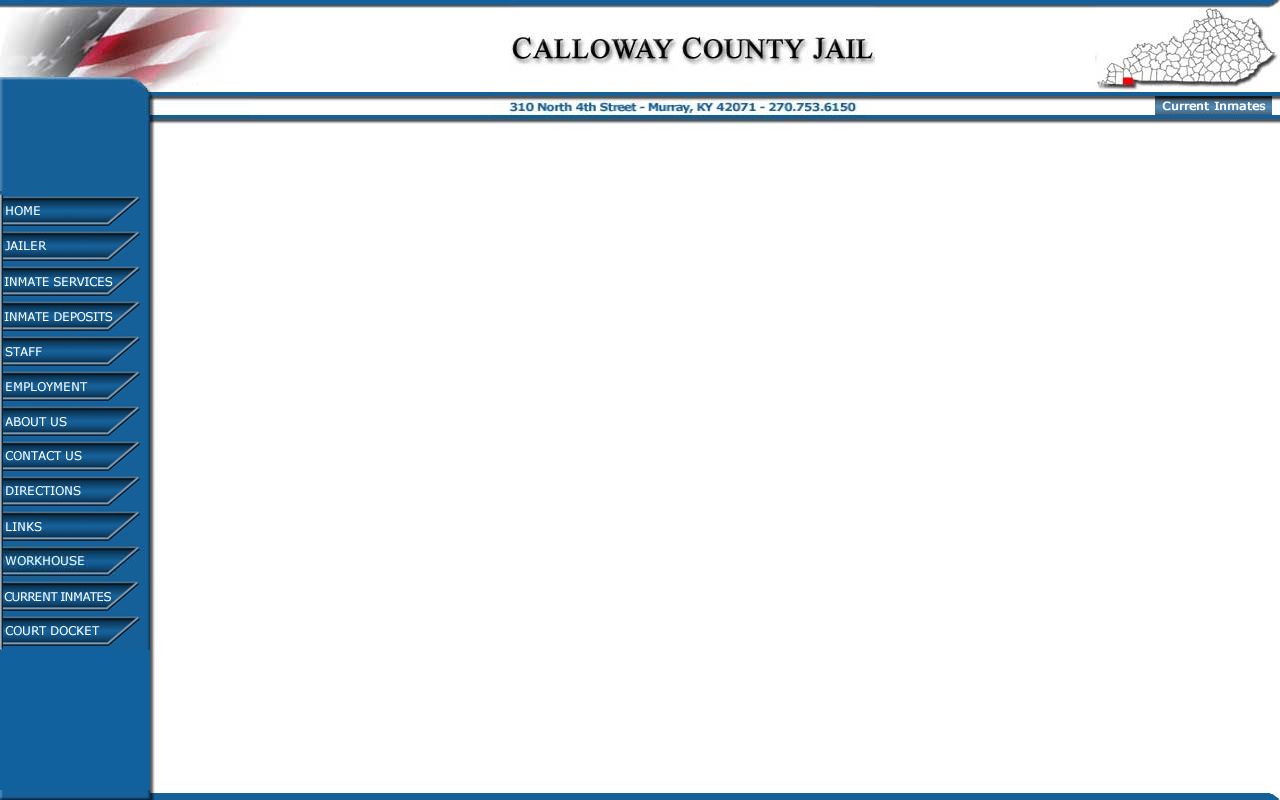 Calloway County Jail inmate list search page