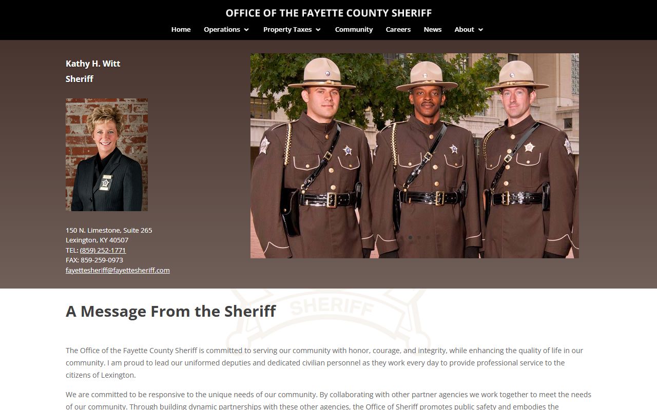 Fayette County Sheriff's Office website providing access to booking reports
