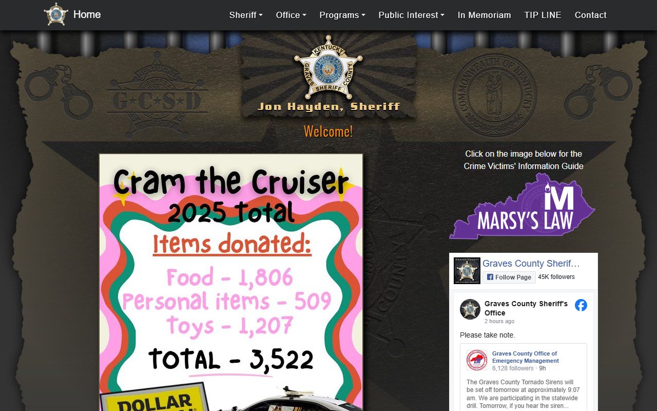 Graves County Sheriff's Office website