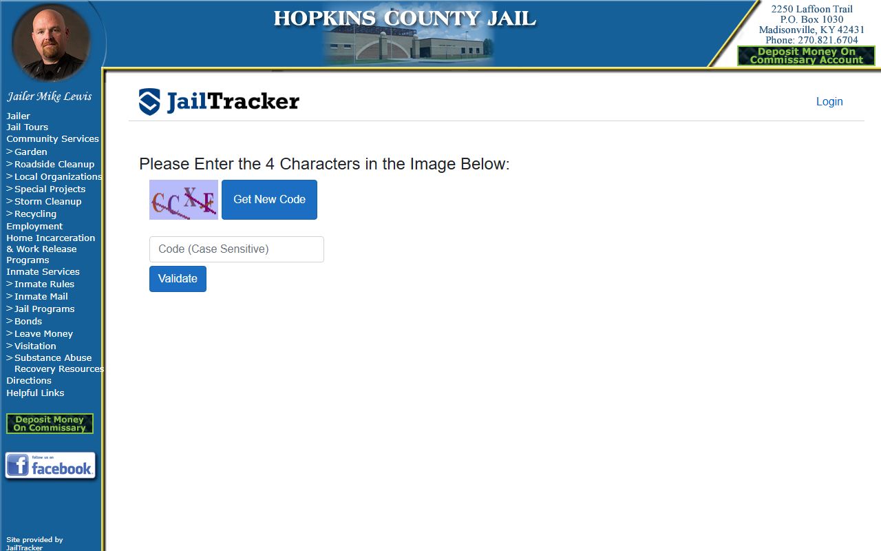 Hopkins County Jail main entrance and facilities