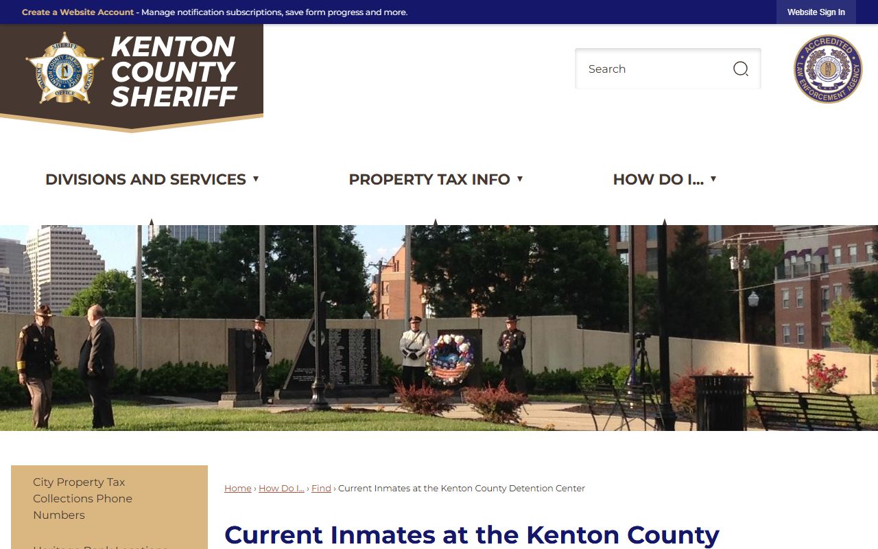 Kenton County Sheriff current inmates page for booking reports