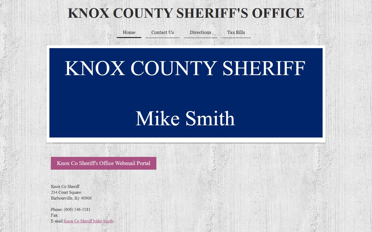 Knox County Sheriff's Office website with law enforcement information