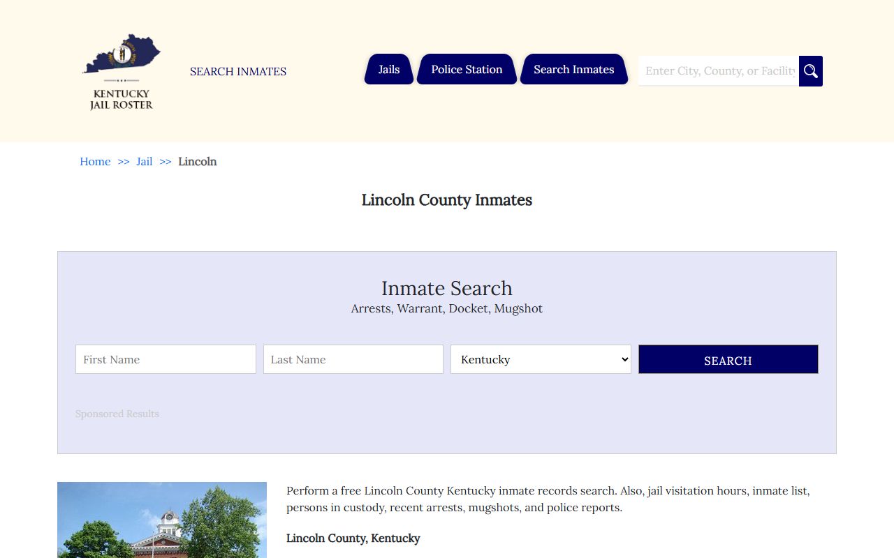 Lincoln County jail roster showing current inmate information