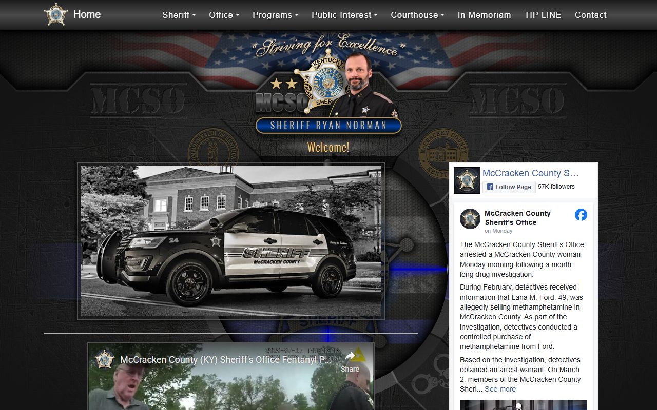 McCracken County Sheriff's Office website for booking reports