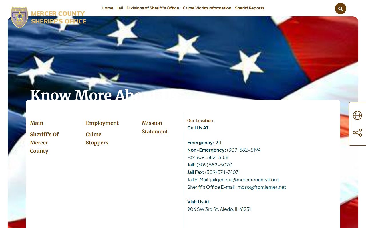 Mercer County Sheriff's Office website for booking reports access