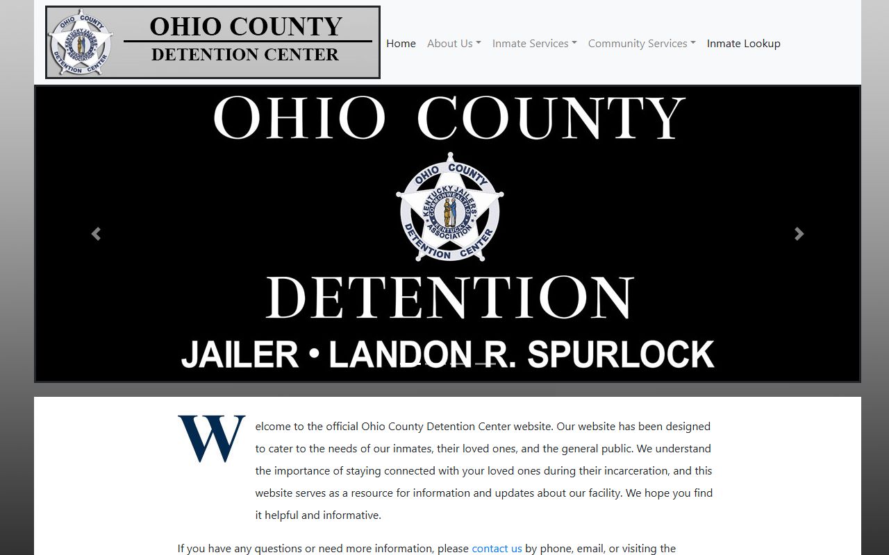 Ohio County Detention Center homepage