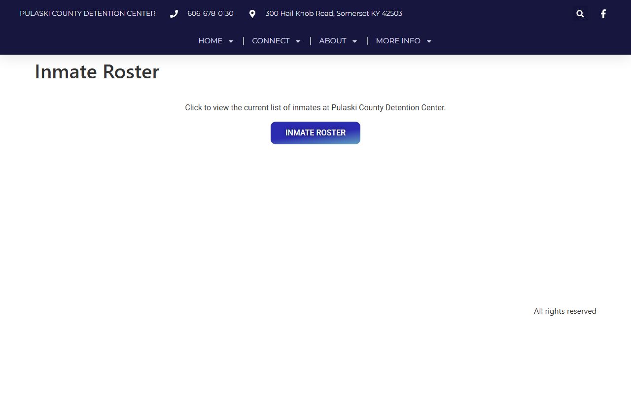 Pulaski County alternative inmate roster for booking reports