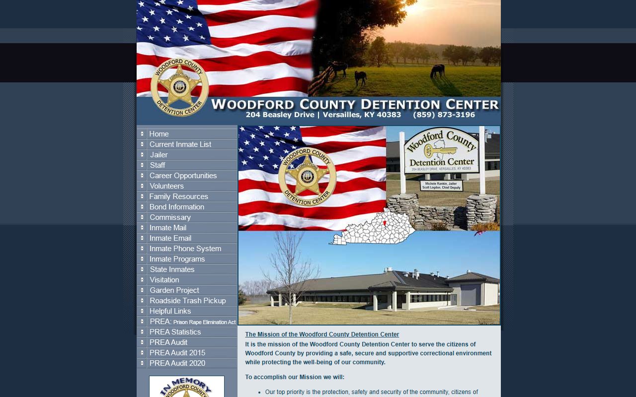 Woodford County Detention Center website homepage