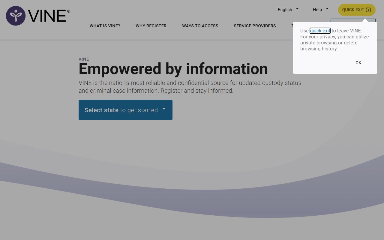 VINE victim notification system for Kentucky booking reports